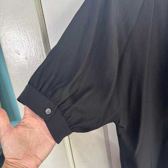 Lafayette 148 NY Silk Split Sleeve Button Down Blouse Top Career Designer 10 Ten - Picture 9 of 12